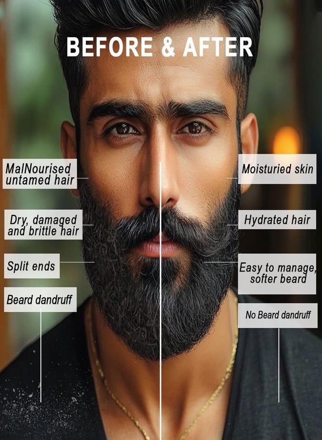 MAN CODE Mancode Beard Softener Cream - 100gm | for Frizzy Rough Dry Mustache and Beard | Long Lasting Moisturization & Nourishement | Mooch Beard Perfect Styling Cream | Argan Almond Walnut Oil Shea Butter Proteins and Vitamins Enriched | No Paraben No Sulfate (Pack of 1) - Image 3